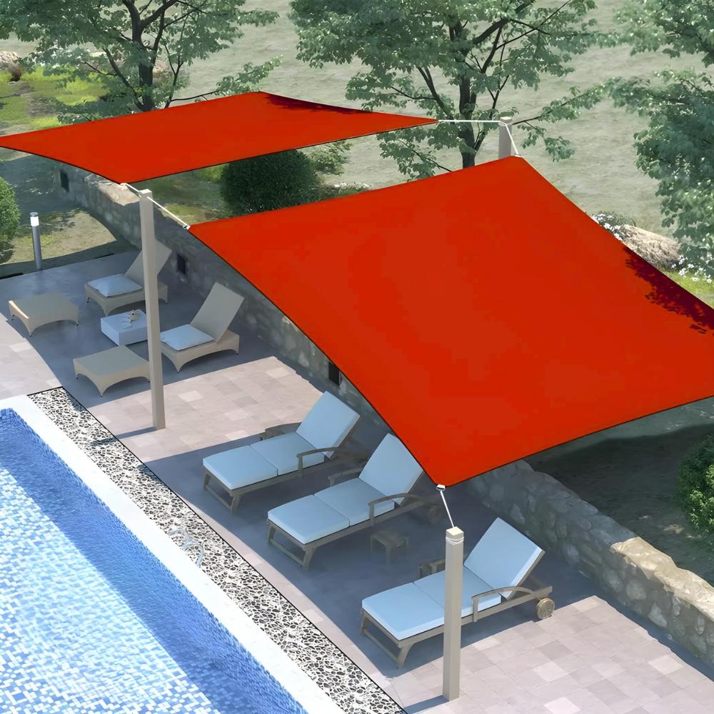 Shade sail awning uv 3x6 red garden sunshade premium