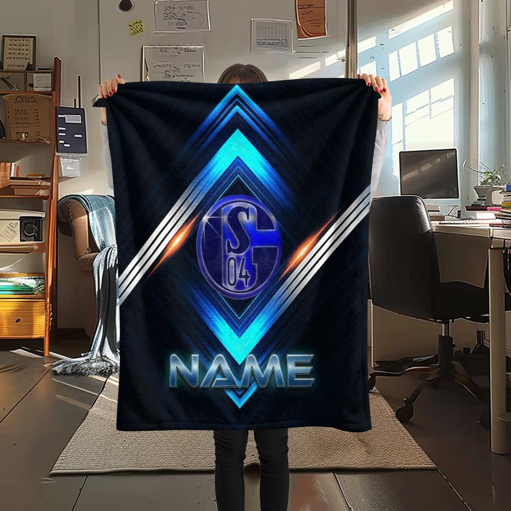 Personalisierte Schalke 04 Flanelldecke, Hohe Qualität, Bequem für alle Jahreszeiten, Heimdekoration, Wärme und Komfort