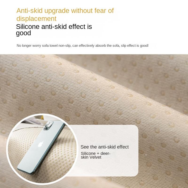 Four Seasons Universal Chenille Sofa Cover Sofa Pad Solid Color Striped Sofa Mat for Living Room Non-Slip L Shaped Couch Cushion