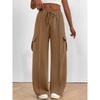 2025 Fashion Loose Casual Wide-leg Women Long Pants Drawstring Solid Color Pockets Sweatpants Office Autumn Wintercasual Jogging Pants Simple Trousers