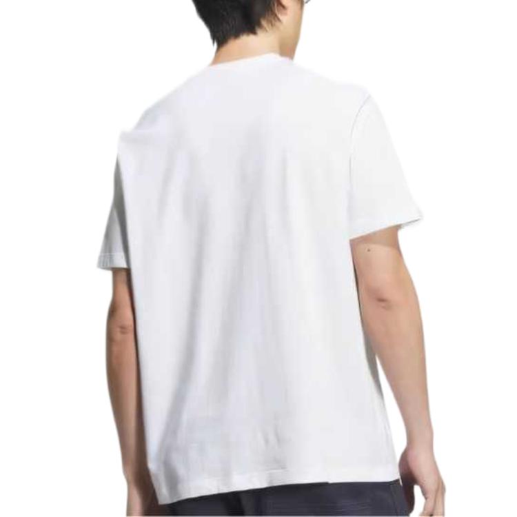 adidas Originals Comfortable Fashionable Minimalist Versatile Solid Color Letter Short Sleeve T-Shirt Men Tops White JX2635