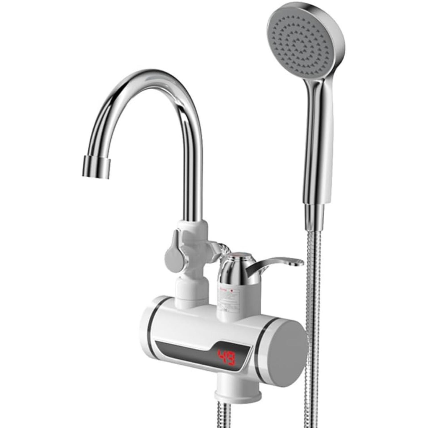 Tankless Electric Water Heater Kitchen Instant Hot Water Tap Heater Water Faucet Instantaneous Heater 3000w 360 Degree Rotation Tankless Water Heater