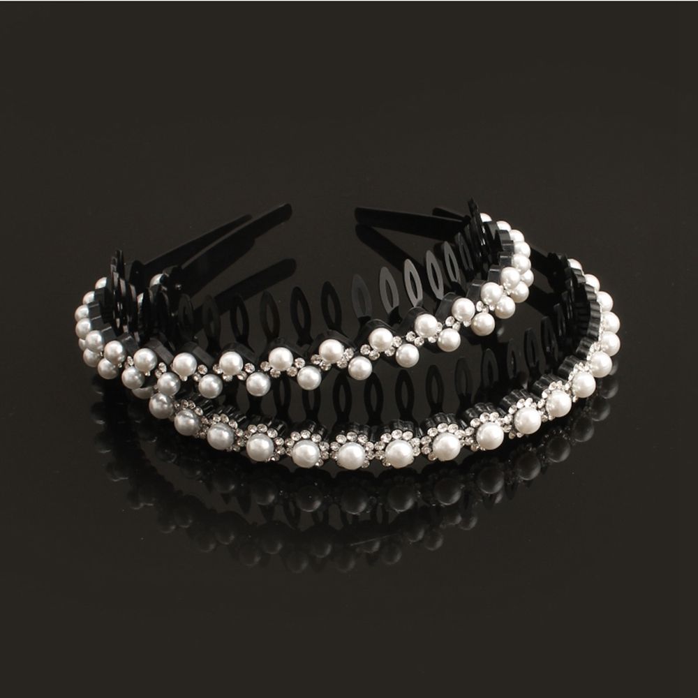 Geometric Shape Wave Korean Style Headwear Female Hairbands Pearl Headband Flower Hair Hoop