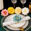 Napkin Ring Handmade Artificial Flower Decor Napkin Buckle Simulated Flowers Leaves Napkin