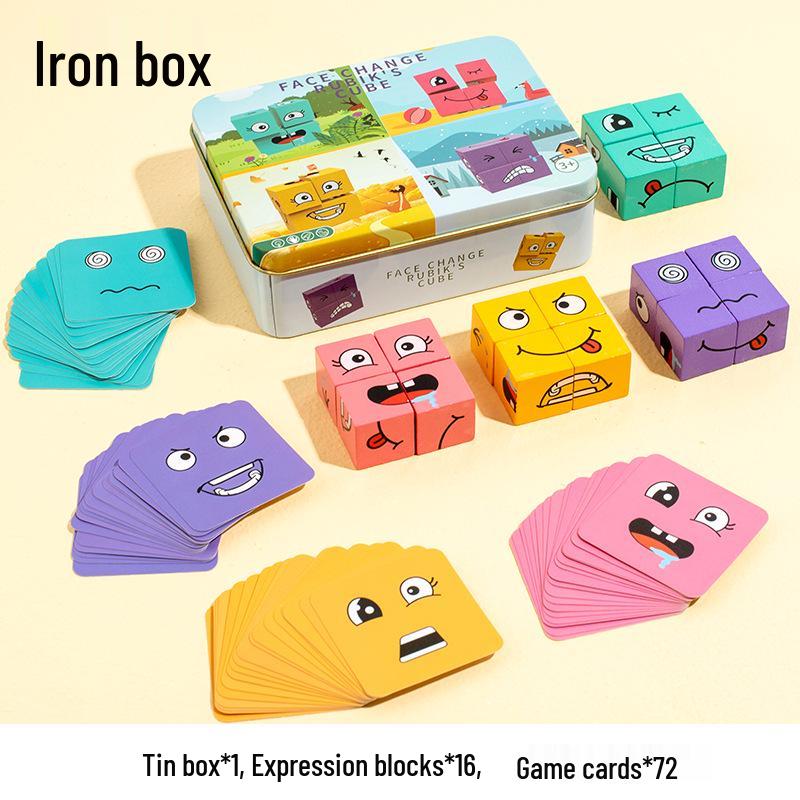 Face-Changing Smiley Rubik's Cube: Fun Educational Puzzle Toy for Kids to Enhance Logical Thinking