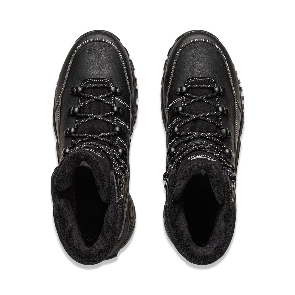LiNing Baha Tiger Lite Fleece Warm Soft Resilient Thick Sole Height Increasing Shock Absorbing Wear Resistant Mid Top Casual Shoes AGCV393-1