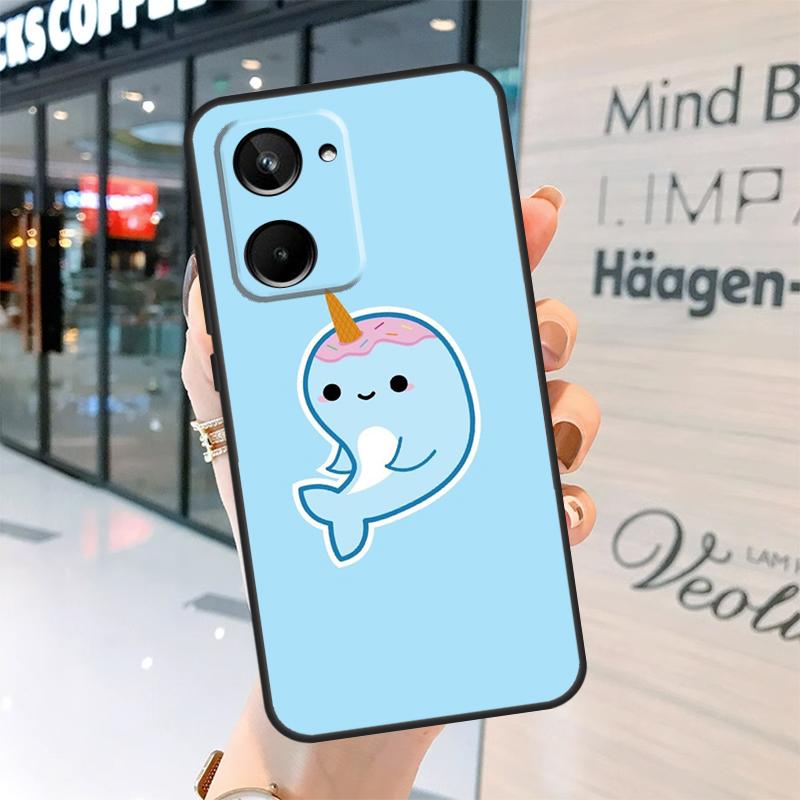 Cute Sea Narwhal Quotes Case For Realme 15 Pro 14 13 11 12 Pro Plus GT7 GT6 C55 C51 C53 C35 C33 C61 C65 C67 C71 C75
