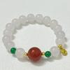 Women 10mm Round Agate Beaded Bracelets Handmade Natural Stone Bracelet Semi-Precious Gemstone Elastic Bangle DIY Jewelry Gifts