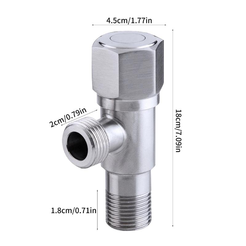 Water Shut Down Valves 1/2inch Turn Angle Stop Valves Plumbing Fitting for Hot/Cold Water Systems Easy to Install