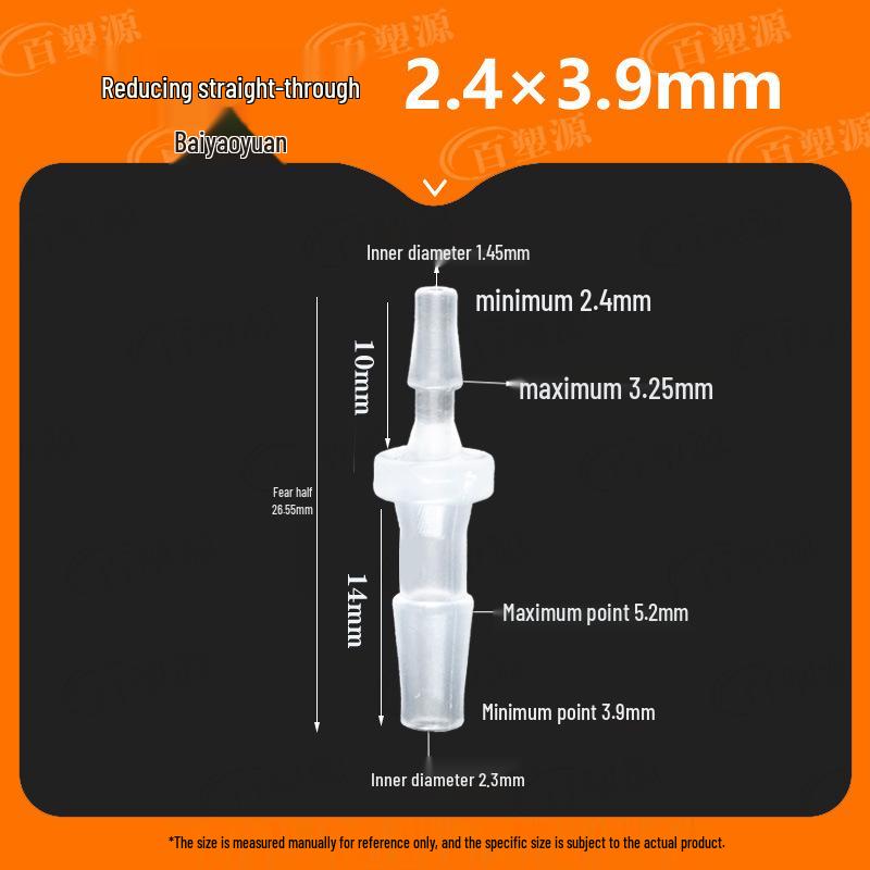 Two-Way Straight Through Plastic Hose Reducer Connector for Fish Tanks