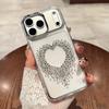 For iPhone 17 Pro Max Luxury Diamond Phone Case Women Girl's Love Heart Cover For iPhone 16 15 14  Pro Max Plus Clear Cover