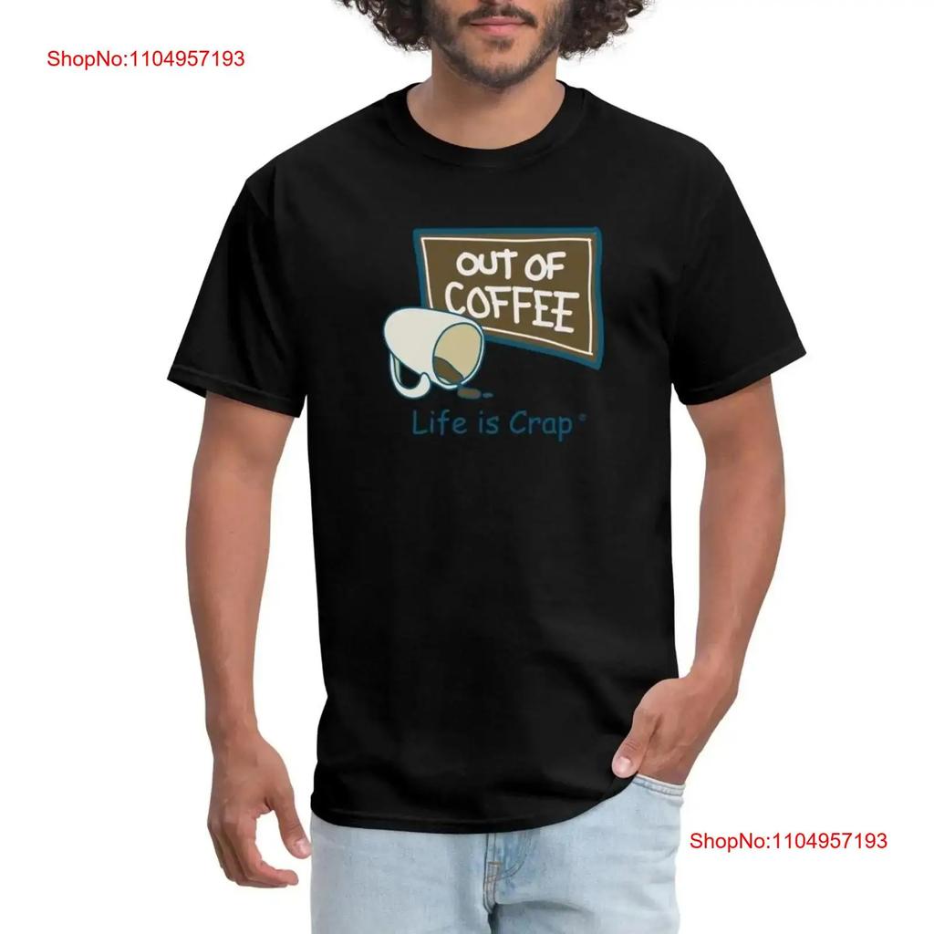 Life is Crap Out of Coffee Cup Sign mp Mens T Shirt vintage Washed designer clothes fashion homme Stylish