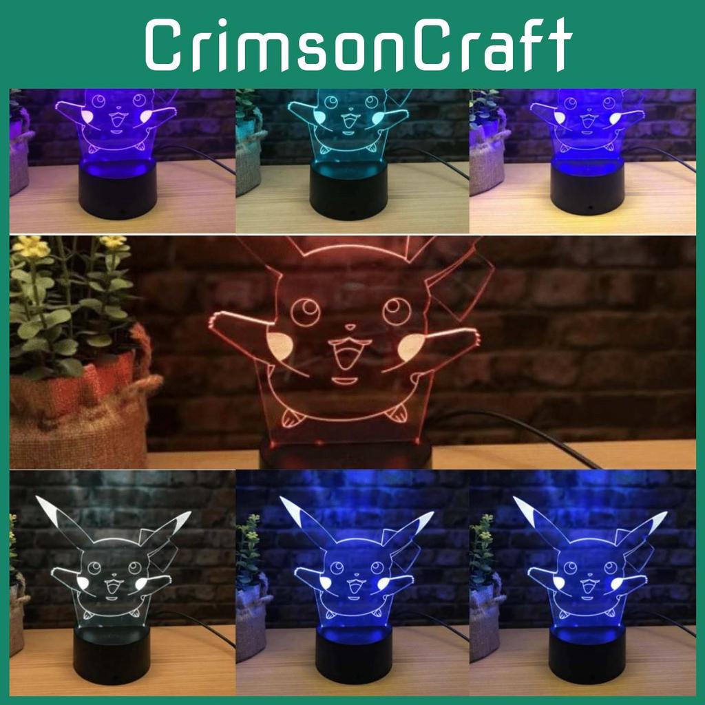Captivating Pokemon Pikachu Night Light Perfect For Bedroom And Living Room Decor 3d Led With 7 Colors