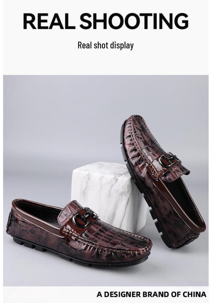 Bean Bean Stylish Men's Retro Genuine Leather Driving Loafers - Soft Sole Casual Shoes