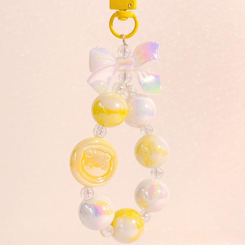 

Милый браслет из бисера в виде свиньи, цветной шнурок, бабочка, телефонный брелок с жемчугом, ремешок для мобильного телефона, акриловые цепочки против потери