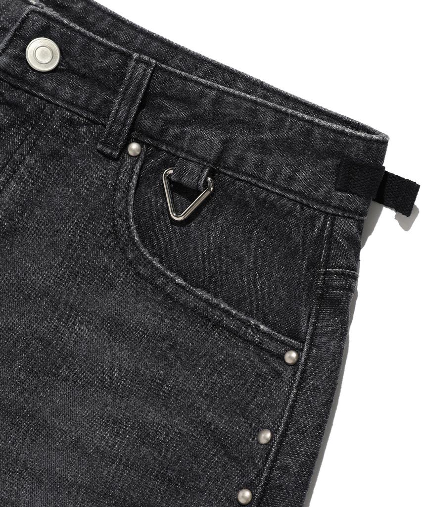 East Coast Washed Stud Denim Skirt_Black(Ik2Effd190A)
