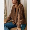 Maglioni a girocollo a maniche lunghe con stampa tinta unita, casual, autunno inverno, da donna