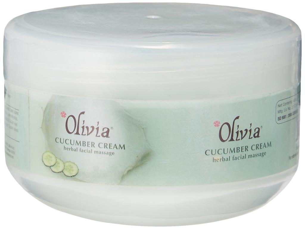 Olivia Professional Herbal Cucumber Cream with Cucumber Extract & Olive Oil | Soothing & Hydrating Massage Cream for Soft, Radiant Skin | Calms Irr