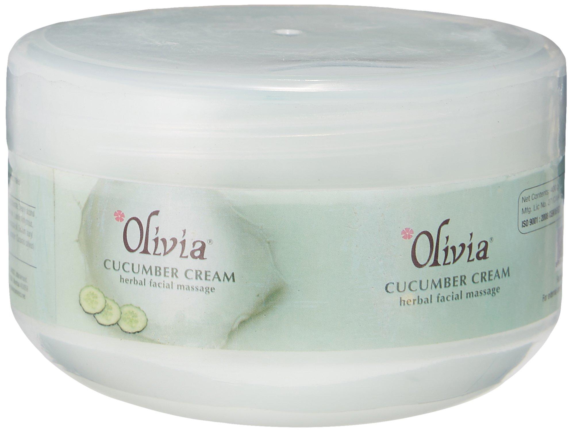 Olivia Professional Травяной Огуречный Крем с Экстрактом Огурца и Оливковым Маслом | Успокаивающий и Увлажняющий Массажный Крем для Мягкой, Сияющей Кожи | Успокаивает Раздраж