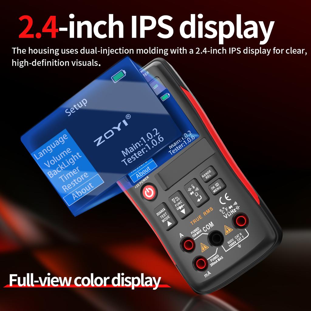 ZOYI ZT-XT1 Professional 2-in-1 Digital Multimeter Transistor Tester, Voltage, Resistance, Diode, Triode & Continuity Tester