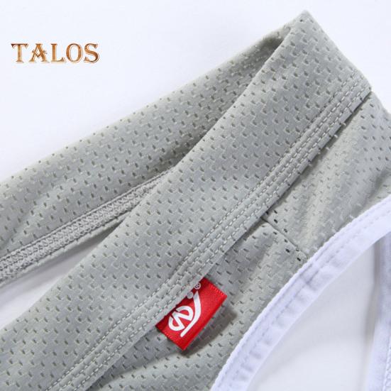 Men Briefs Low-rise U-Convex Patchwork Color Thong Breathable Mesh Hip Lifting Fine Stitching Underwear