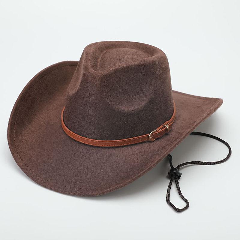 Hot-selling Top Hat, Ethnic Style Cow Label, Western Cowboy Top Hat, Rolled Brim, Retro Riding Hat, Woolen Felt Hat