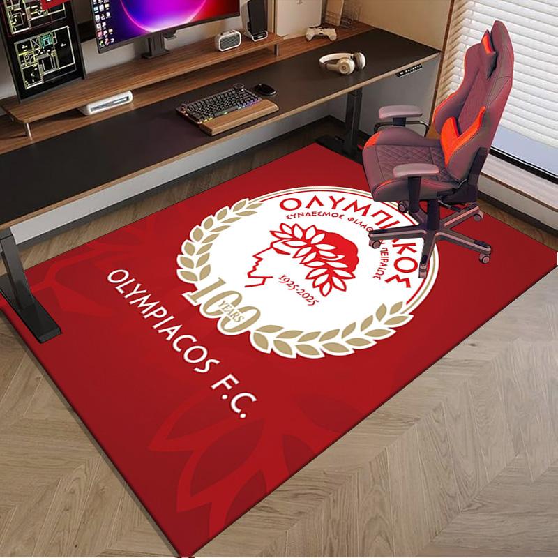 Olympiacos Fc: Red And Black Pride Area Rug Office rug, Chair Rug, Decor Carpet Livingroom bedroom Mat, Large Size Fan gifts Christmas gifts