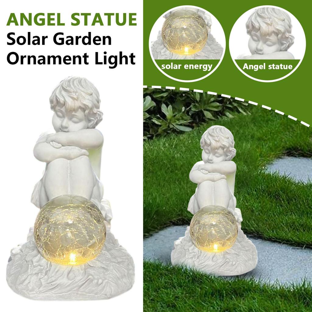 Resin Handicrafts, Flower Angel Statues, Solar Lights, Garden Decorations, Ornaments, Rustic Style