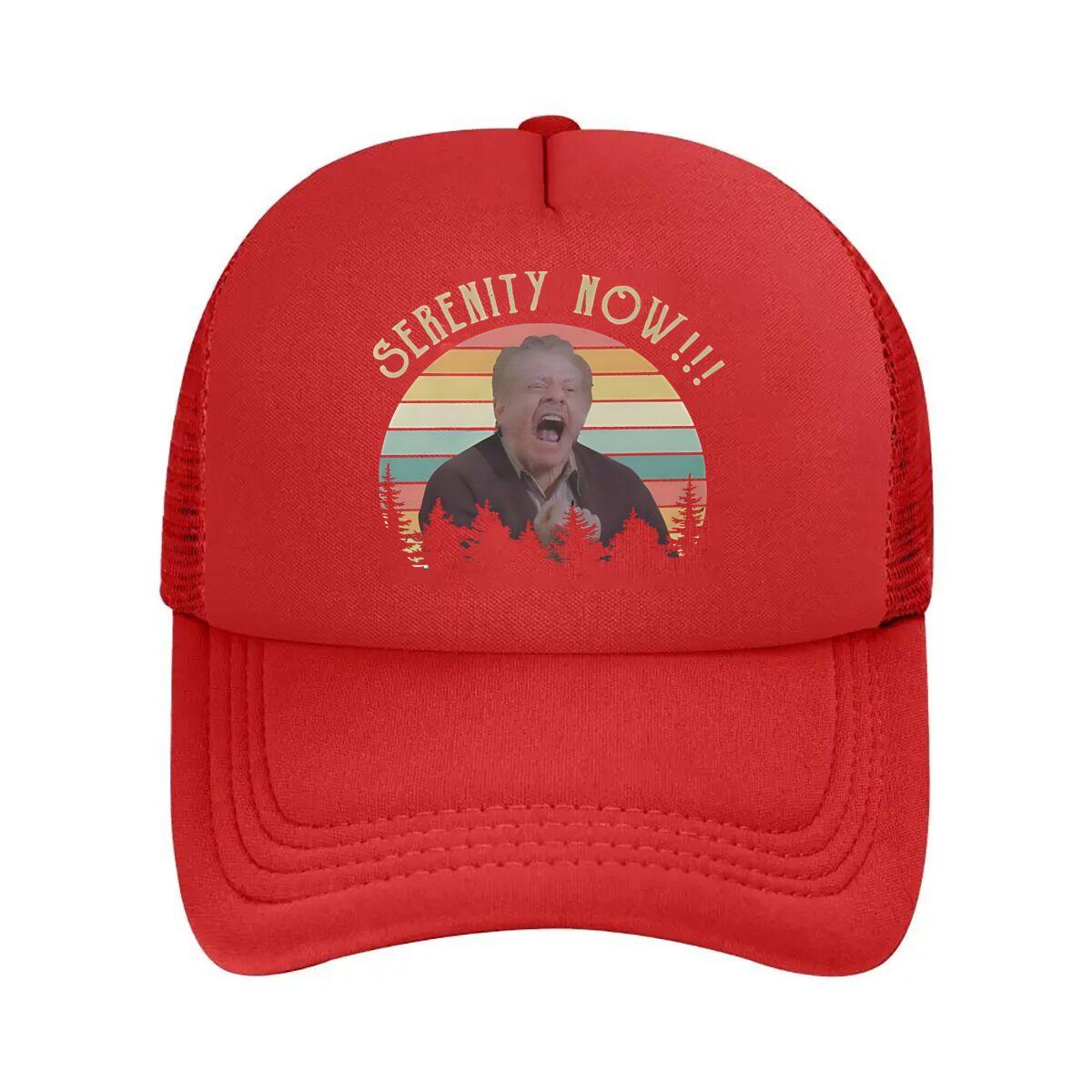 Serenity Now Sitcom - Inspired, Seinfeld Quote Design Mesh Baseball Cap One Size