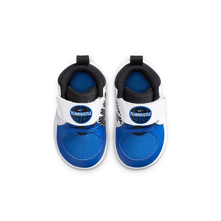 Nike Team Hustle D 9 Mid top Toddler Shoes Blue White Black Infant And Toddler AQ4226-405