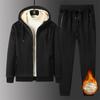 Autumn Winter Men Tracksuit Fleece Thick Warm Hoodie Pants Set Casual Male Coat+ Trousers Suit Velvet 2 Pieces Set Sportwear