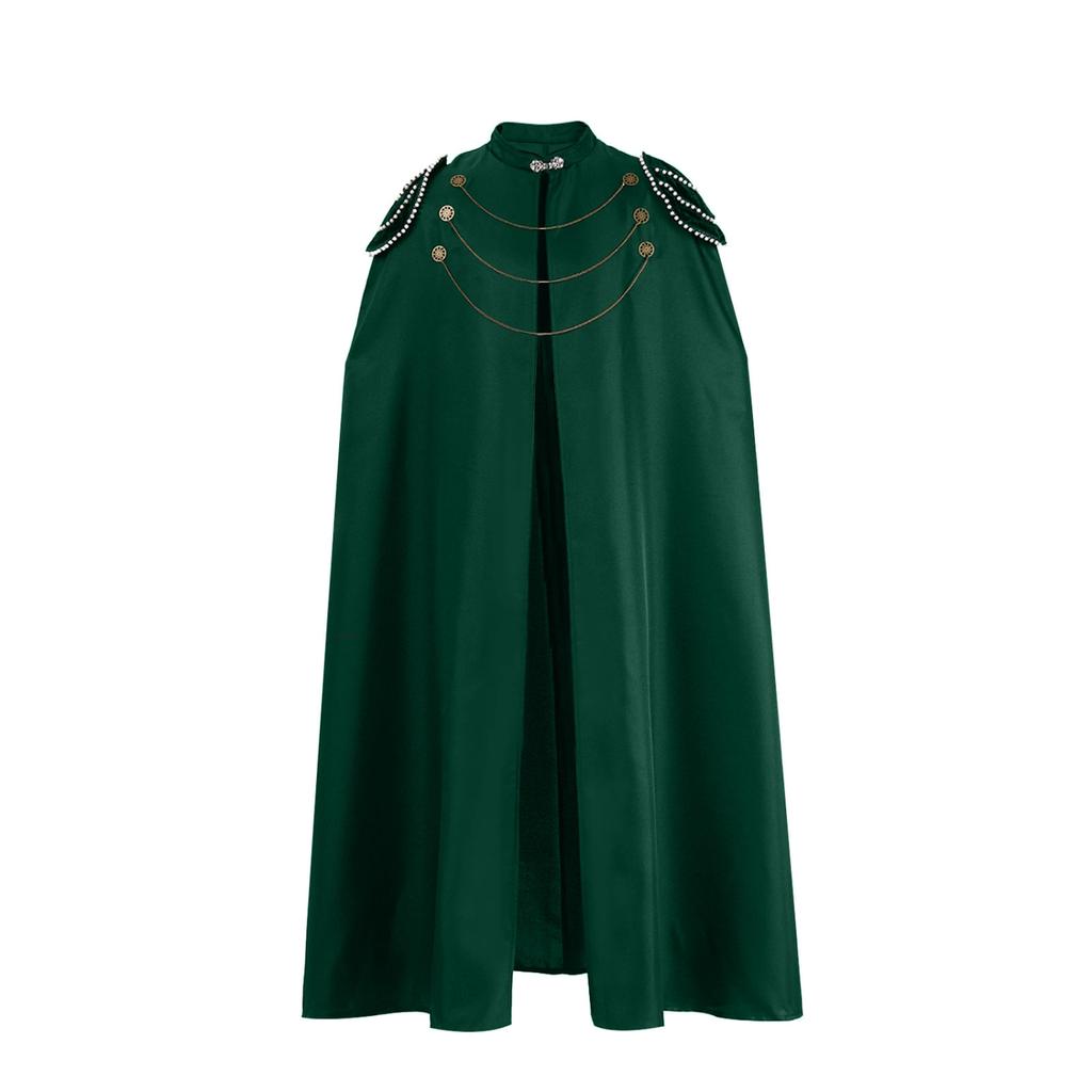 Retro Royal Kapuzencape für Herren & Damen mit Perlenvorhangkette