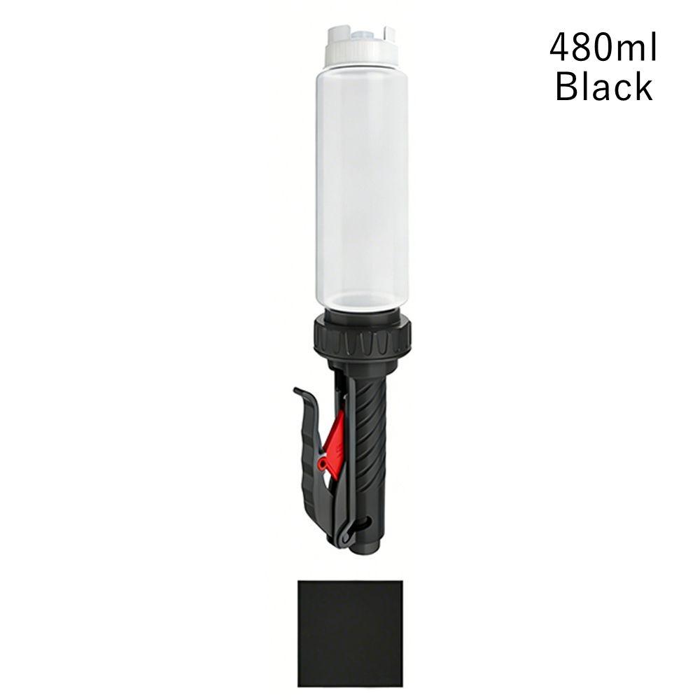 Plastic Salad Dressing Bottle 480ml Squeeze Bottle Enduring Hanging Squeeze Bottle  For Coffee 480ml Black
