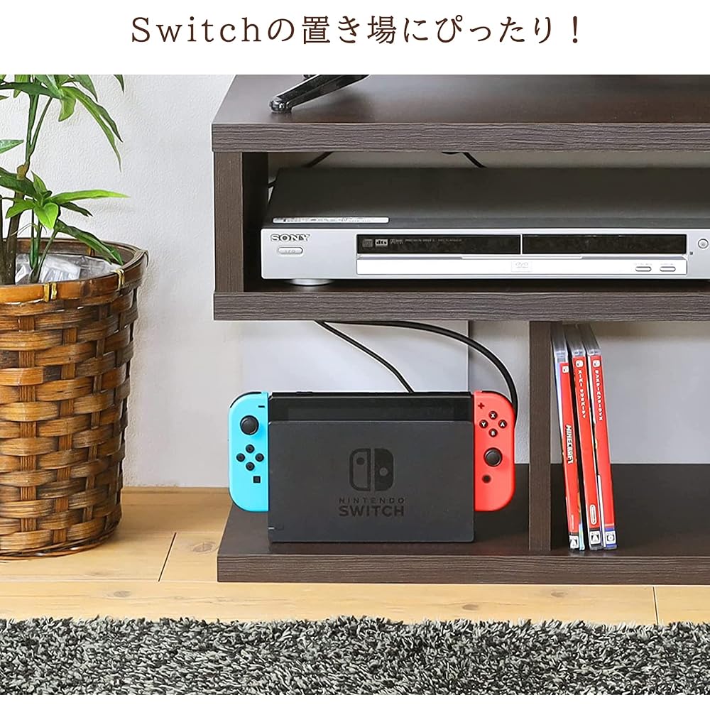[32-inch compatible] Shirai Sangyo TV Stand with Game Console Storage, Dark Brown, Width 79.2cm, Height 38.4cm, Depth 29.5cm, KI2-4080DK, Kia Esse 2