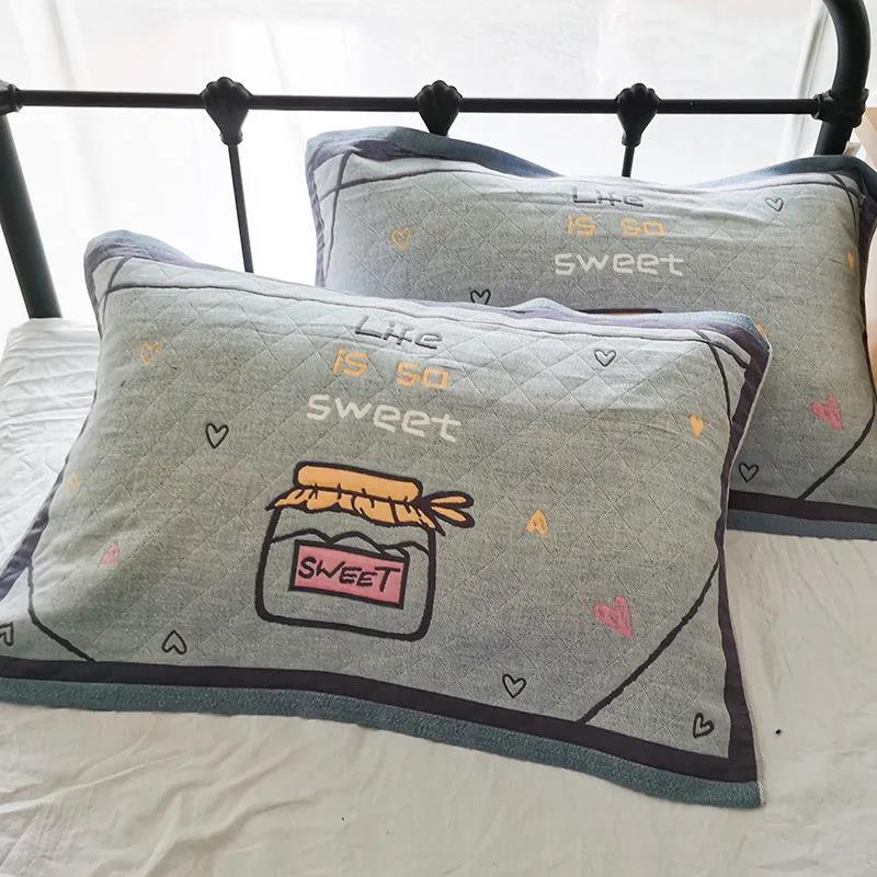 Pure Cotton Pillowcases for Couples Thickened High-end Pillowcases