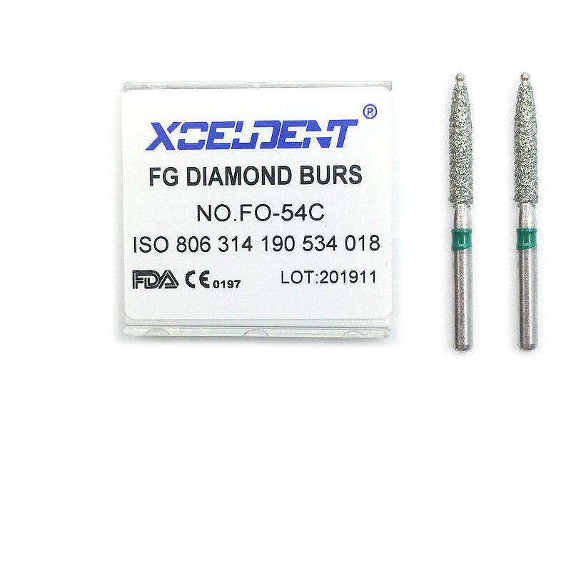 10 sztuk 1.6mm dentystyczne wiertła diamentowe wiertła dentystyczne wiertła do szybkich rękojeści materiały stomatologiczne FO-54C
