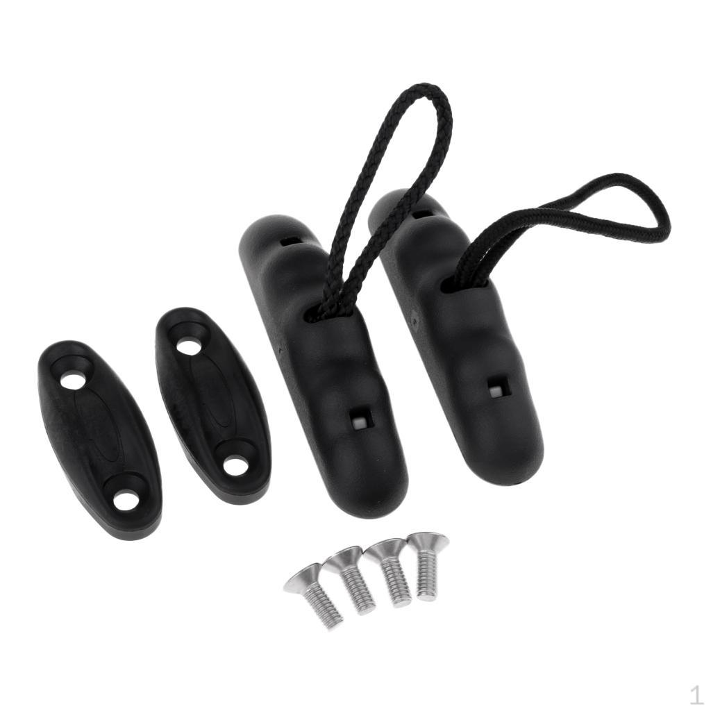 

Pack 2 Replacement Kayak Carry Handle Canoe Dinghy Boat Raft Pull & Rope, Screws, Deck Eye