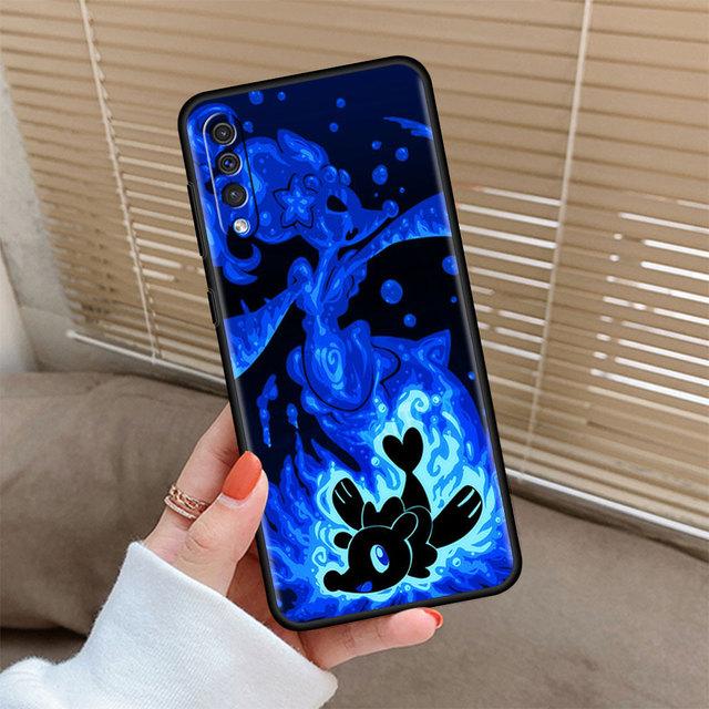 Silicone Case For Samsung Galaxy A50 A70 A12 A30 A02s A03 A10 A22 A23 A40 Phone Funda Black Soft Cover Pokemon Eevee Elf