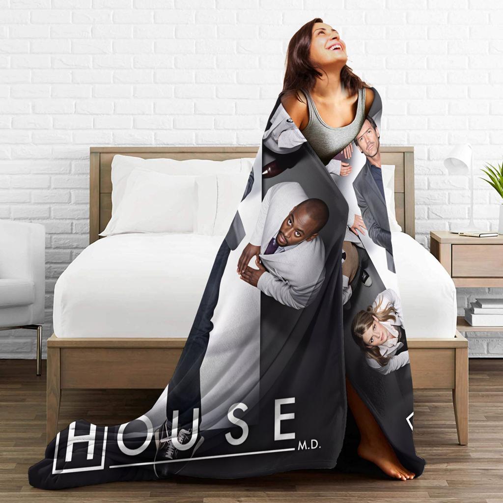 Dr House MD Warm Blanket Picnic Plush Bedding Throws Street Trend Home Decor Flannel Bedspread Sofa Bed Cover