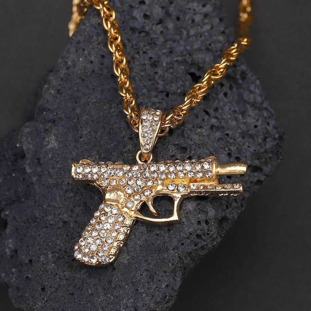 Hip Hop Pistole Halskette Kreative Mode Herren Schmuck Pistole Anhänger Halskette