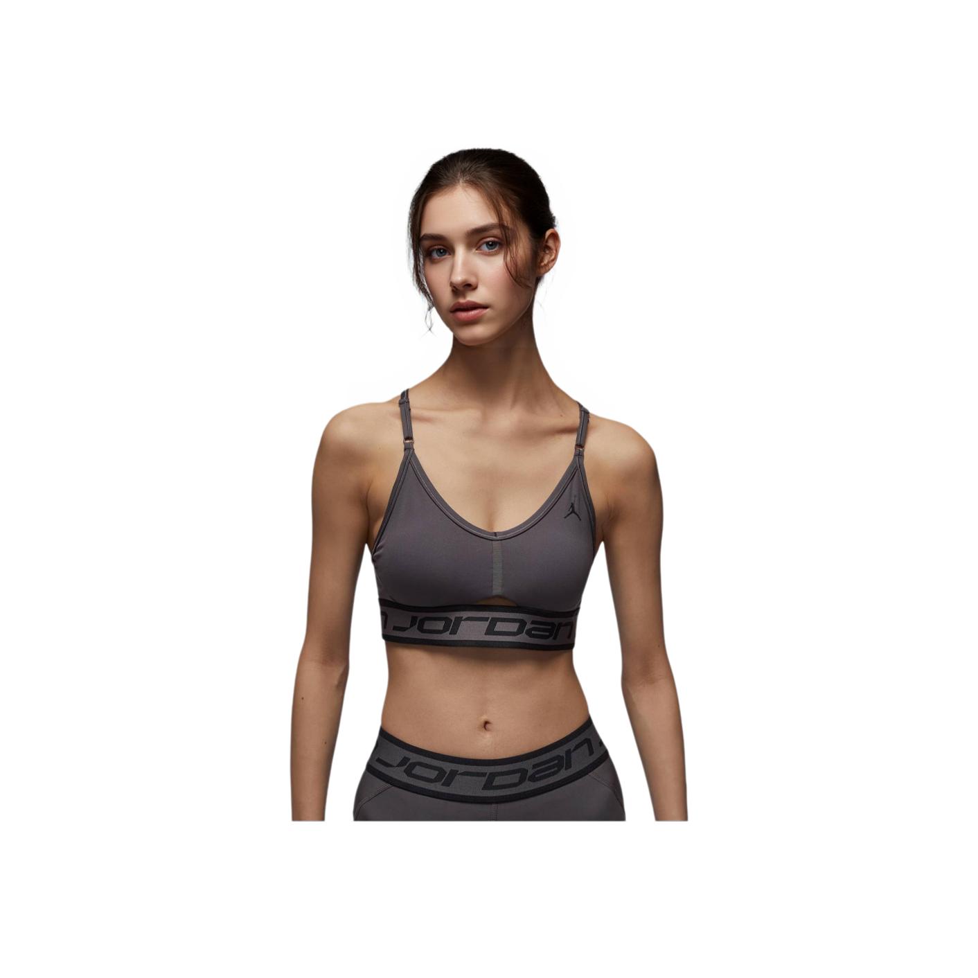 

Jordan Indy Низкая интенсивность поддержки быстросохнущий удобный спортивный бюстгальтер без рукавов женское нижнее белье серый FB4096036 S