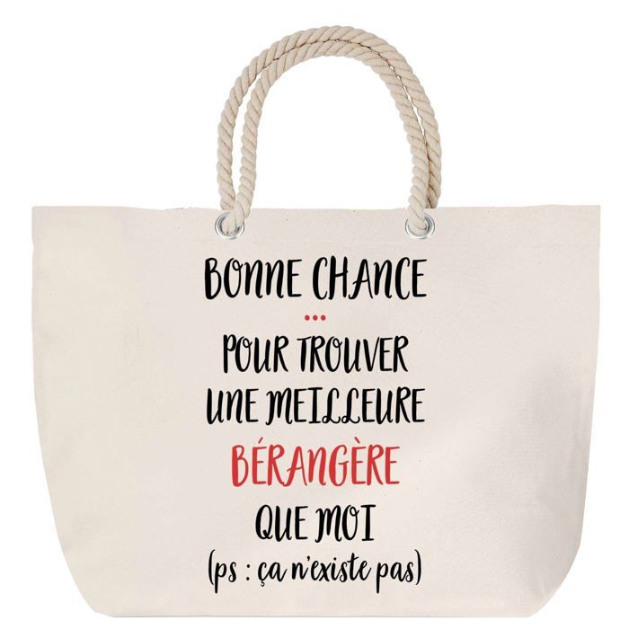 Sac de plage anse corde Bérangère ça n'existe pas Cadeau Anniversaire Noël | Grand Sac de Transport & Sport