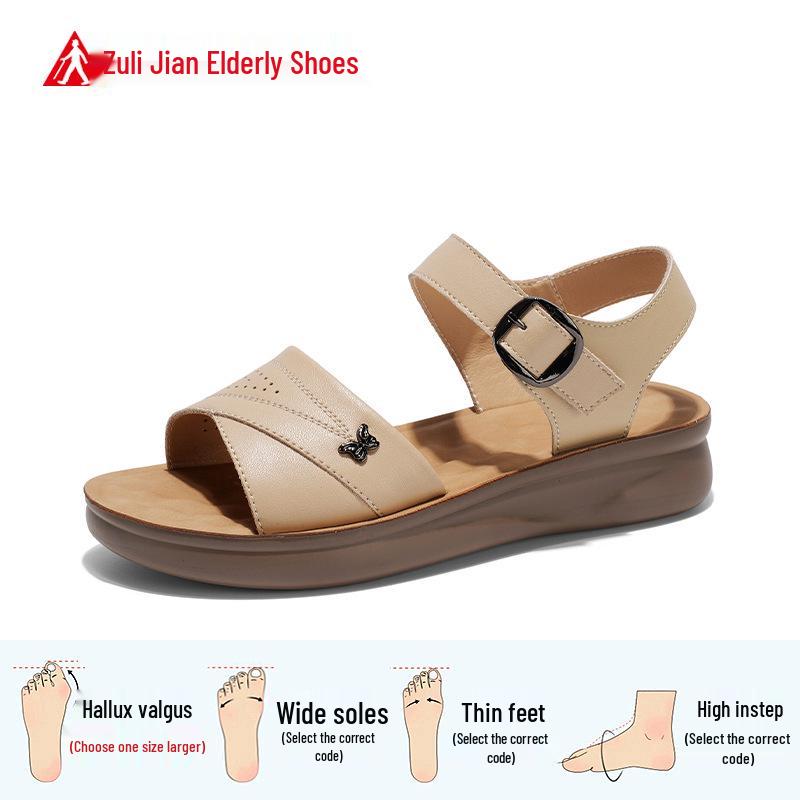 Zulijian Women s 2026 Summer Anti-slip Lightweight Breathable Sandals for Middle-aged and Elderly Size 37