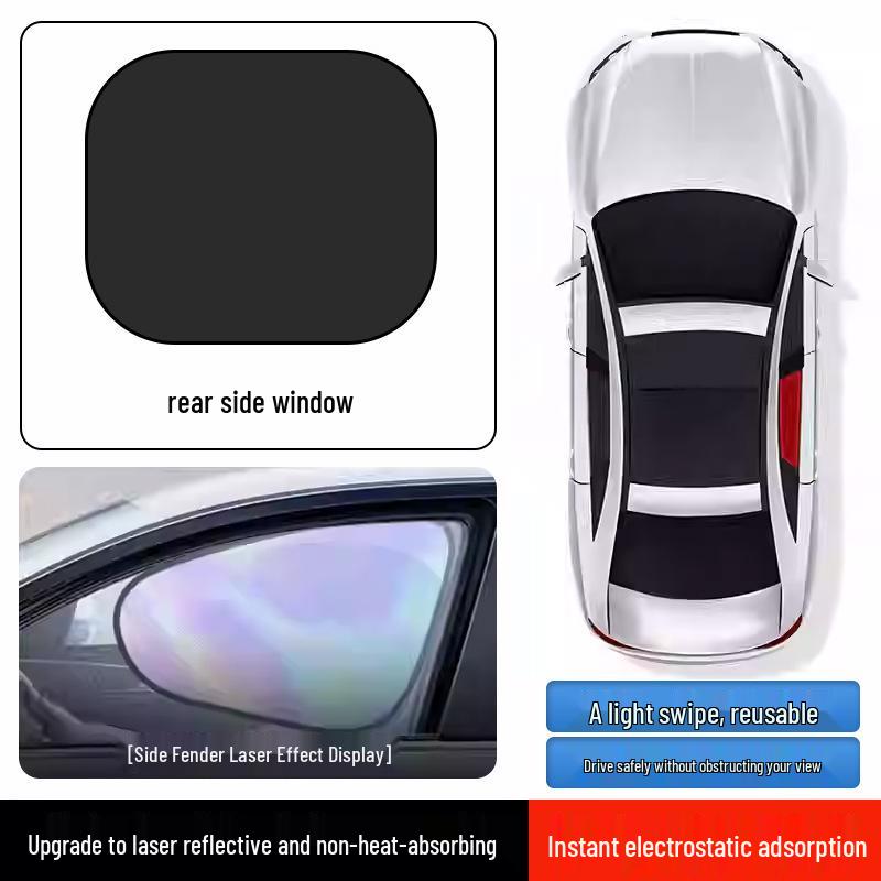 Magnetic Car Side Sunshade: UV Protection, Heat Insulation, Clear View Sunshade Curtain