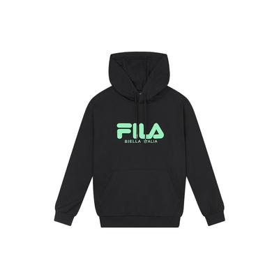 Fila Original Serie Letter Kapuzenpullover Vintage Sweatshirt Unisex Sweatshirt Schwarz F11U339299F-BK