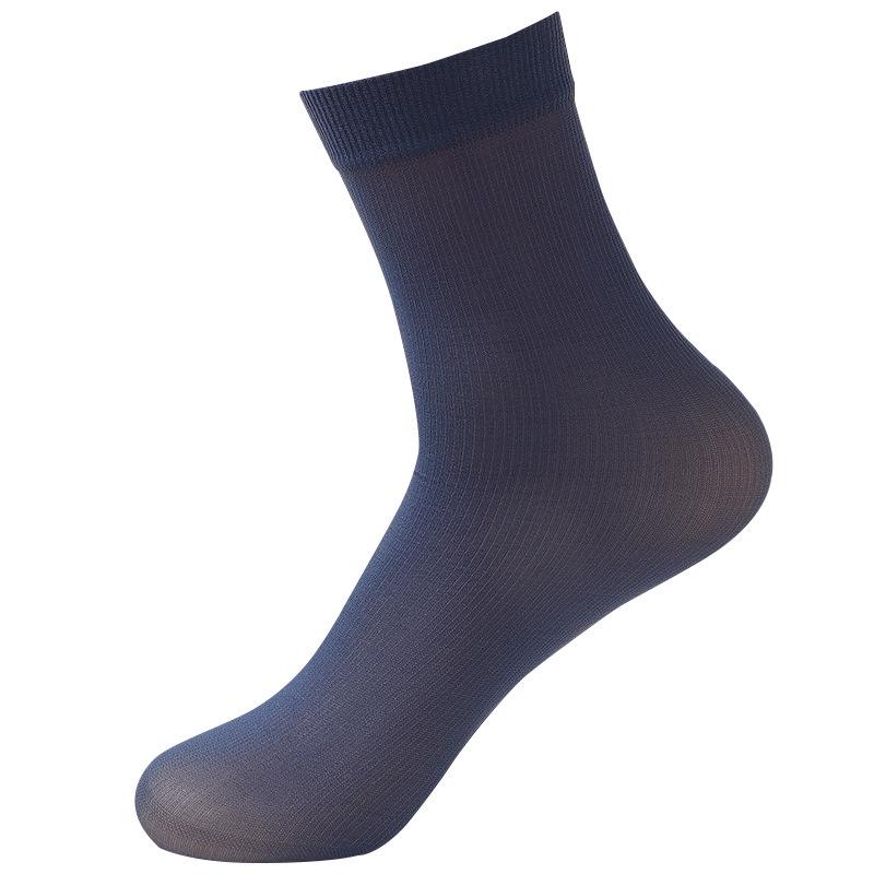 Men's Cool Breathable Mid-Calf Silk Socks - Middle-Aged & Elderly