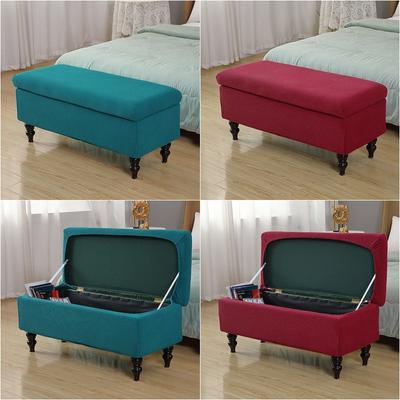 Polar Fleece Storage Ottoman Cover Long Piano Bench Stool Cover Rectangular Foldable Footstool Covers Sofa Footrest Slipcovers