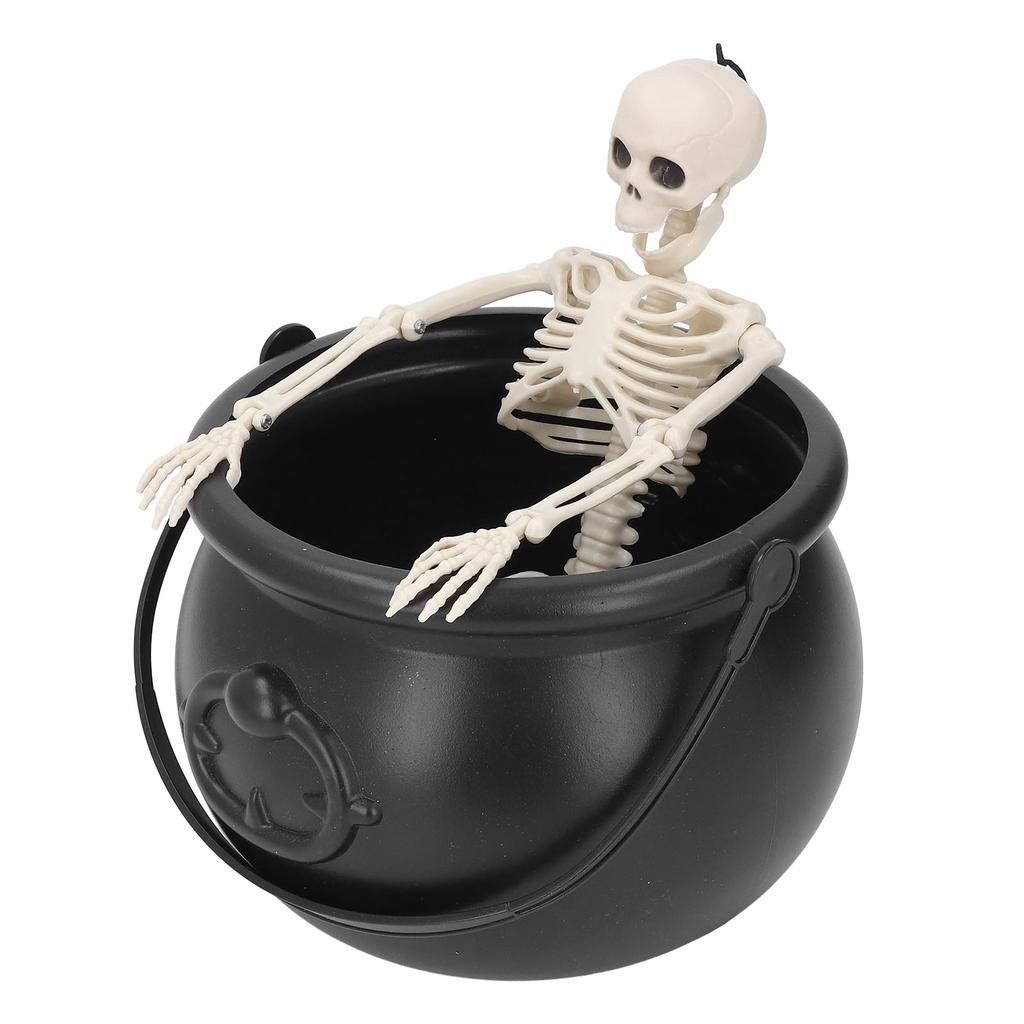 Witch Cauldron with Skeleton and LED Mist Maker Spooky Ambiance Indoor Outdoor Holiday Decor