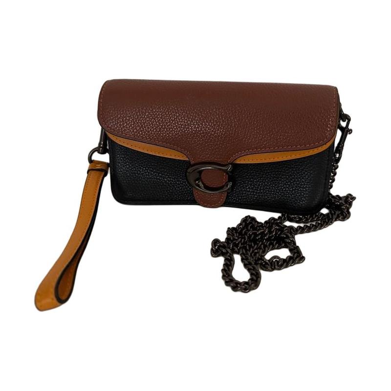 Coach Tabby Mini WOC Cowhide Crossbody Shoulder Bag Small Women's Caramel and Black
