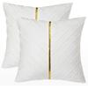 1 Pezzo Copricuscini in Velluto 45*45cm Pelle Dorata Decorativo Federa per Cuscino Divano Lusso Moderno Copricuscini Decorativi
